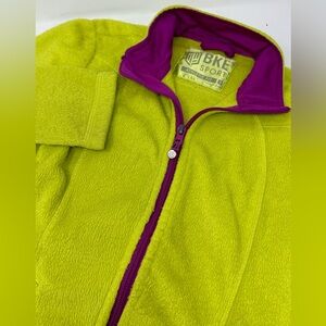 BKE Sport Women’s Jacket Green Fleece Full Zip Jog Coat Run Casual Sz Small Q0